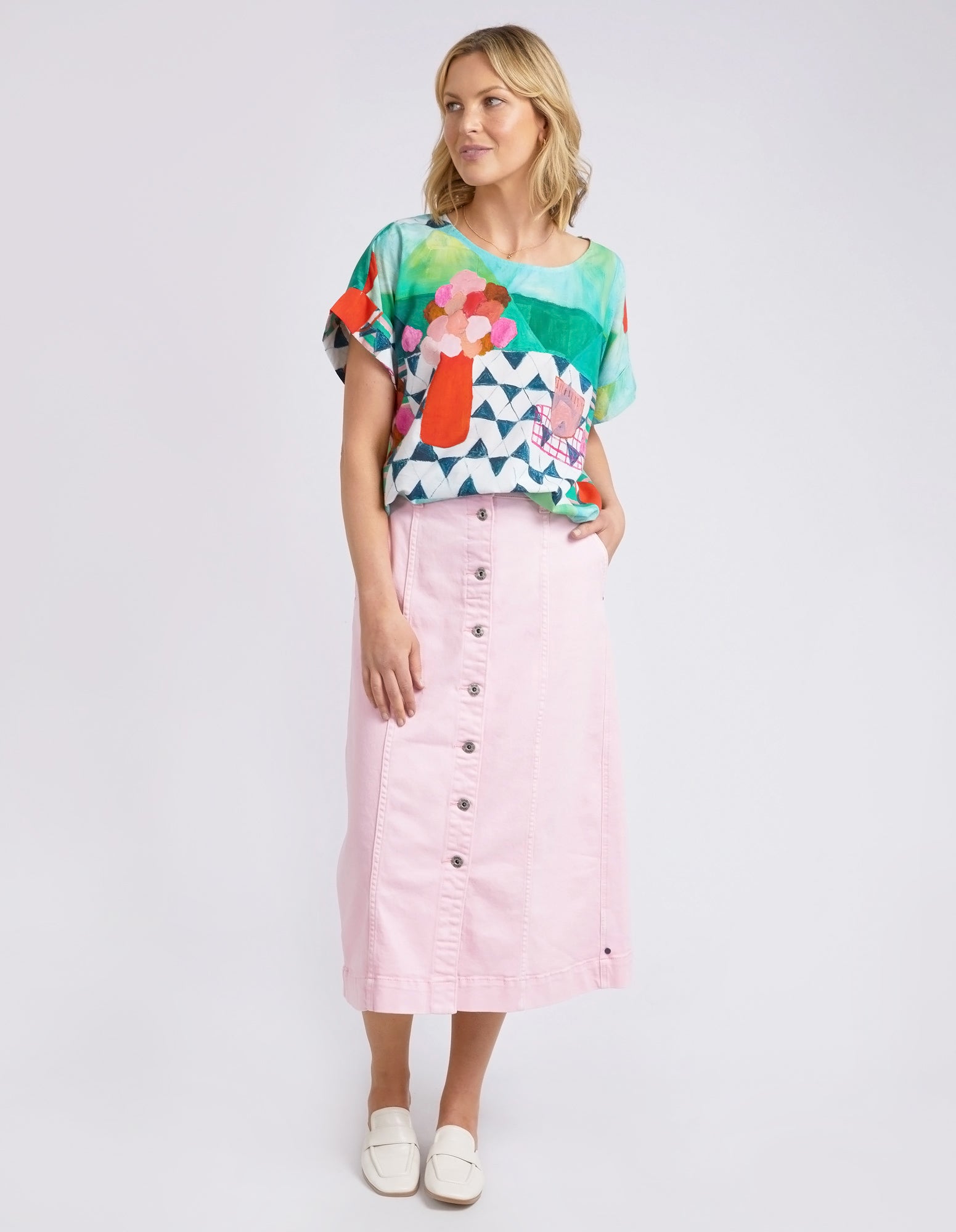 Button thru skirt best sale